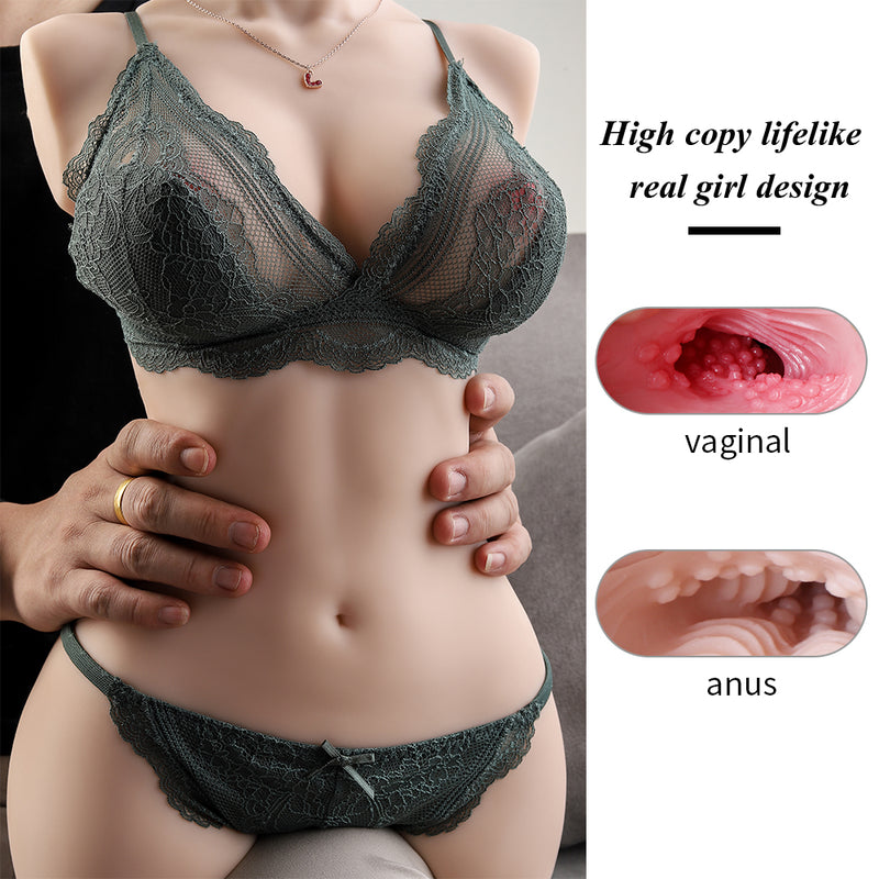 Realistic Half Body Silicone Sex For Men Anal Vagina Big Breasts