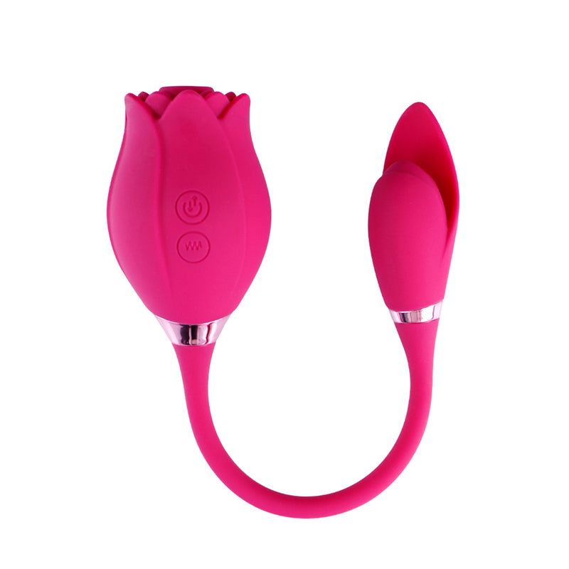 Rose Flower Clitoral Sucking 2 in 1 Vibrator