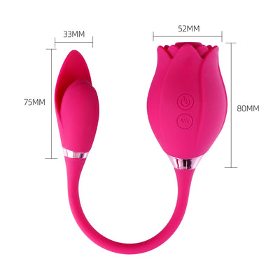 Rose Flower Clitoral Sucking 2 in 1 Vibrator