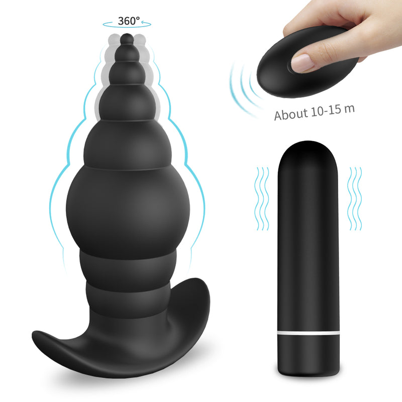 Soft Silicone Remote Control Anal Butt Plug Massager Unisex Sex Toy