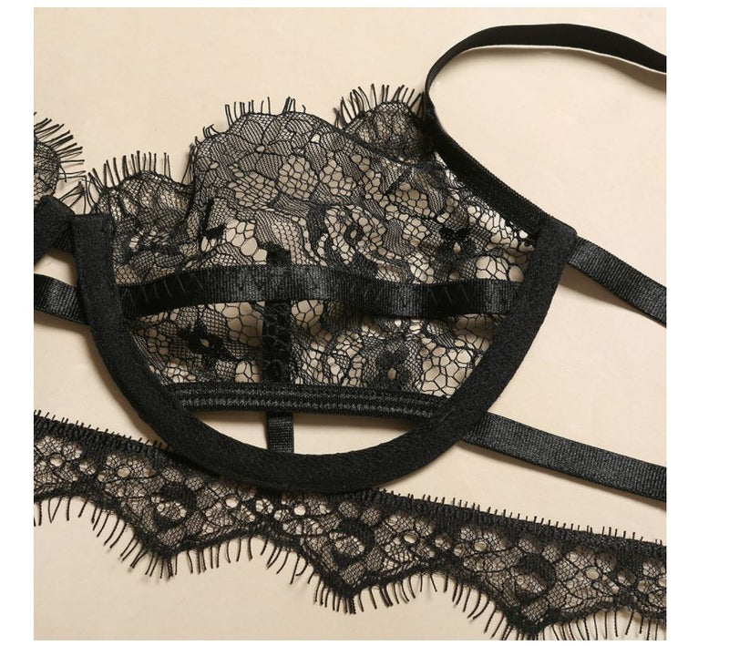 3 PCs Sexy Lingerie Lace Set