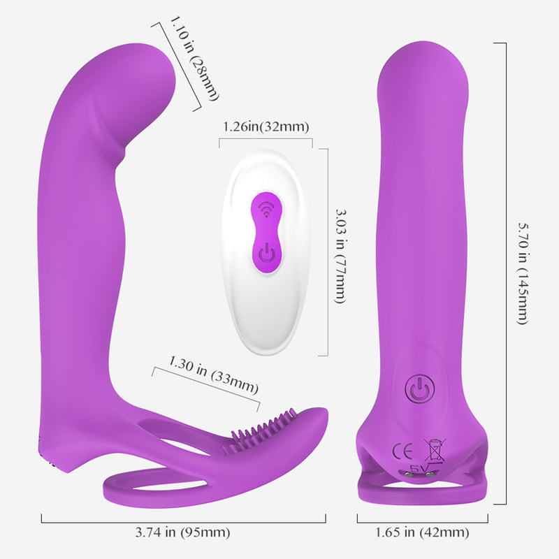 Anal Vibrator with Cock Ring - Remote Control