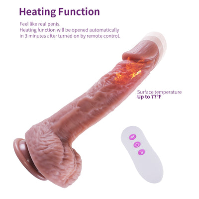 Wireless Remote Control Vibrating/Thrusting/Rotating Realistic Dildo