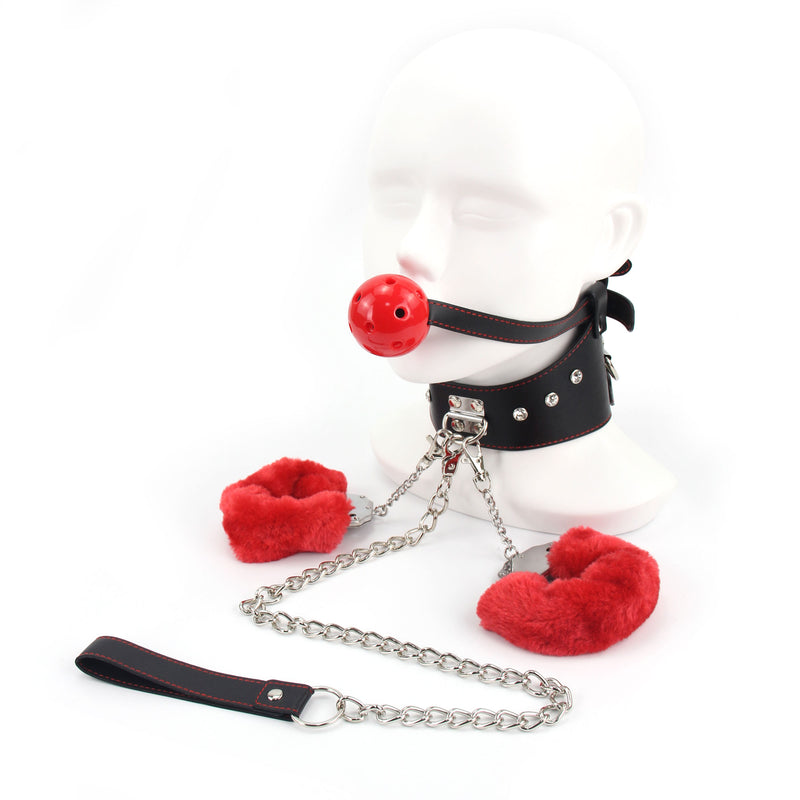 Breathable Ball-gag Bondage With Handcuff BDSM