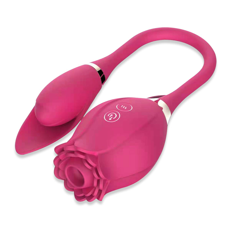 Rose Flower Clitoral Sucking 2 in 1 Vibrator