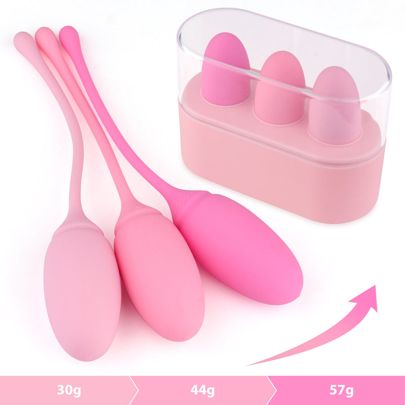 Set of 3 Pure Silicone Kegel Weighted Exercise Balls