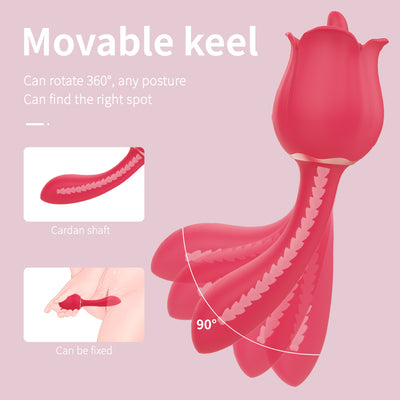 Rose Tongue Clitoral and G-Spot Vibrator For Female