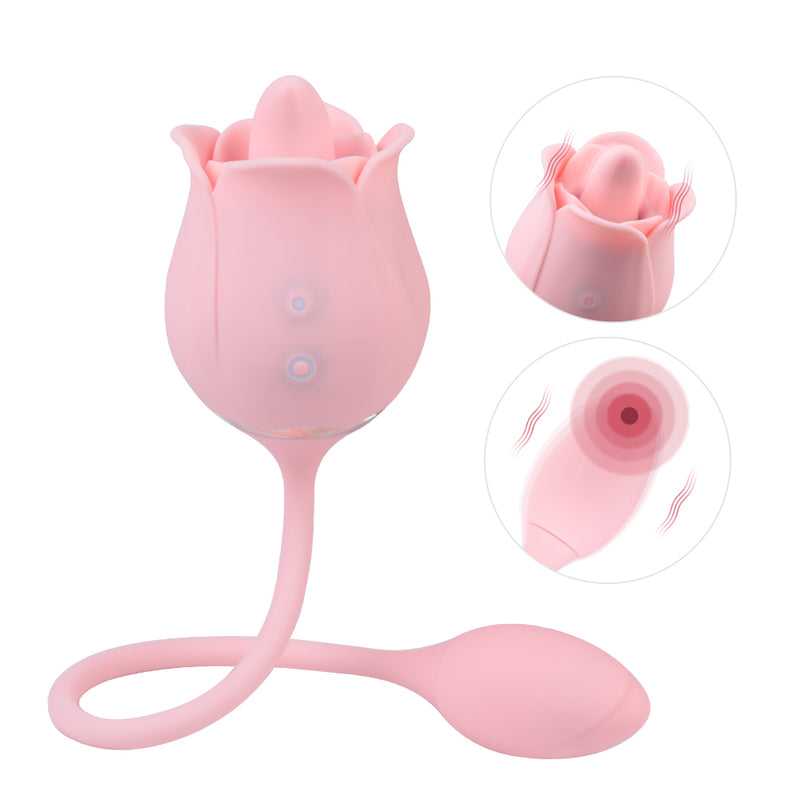 Rose Style Licking Vibrator with Tongue