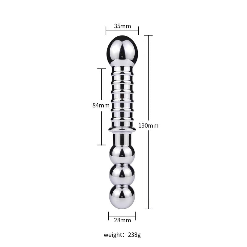 <transcy>男女通用双头拉珠金属扩肛器</transcy>