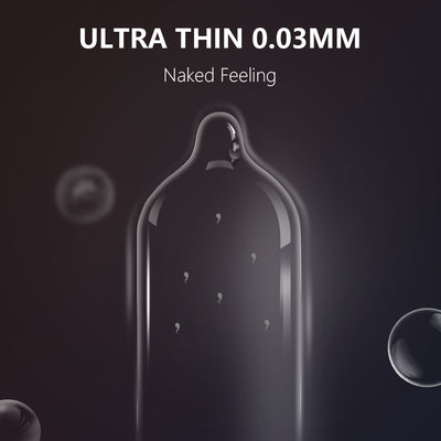 Ultra Thin 0.03mm Real Touch Natural Latex Male Sex Condoms