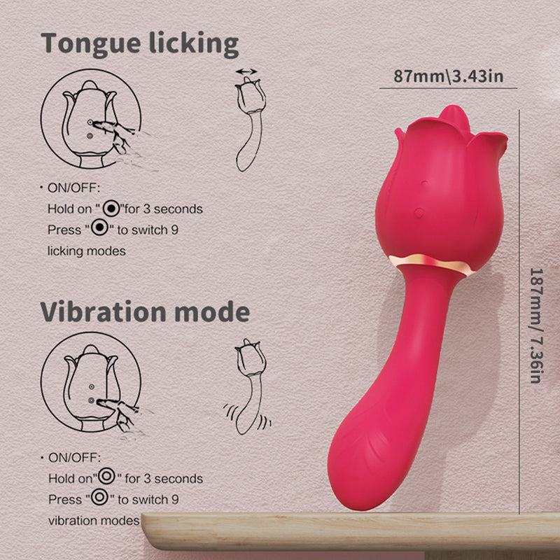 Rose Tongue Clitoral and G-Spot Vibrator For Female