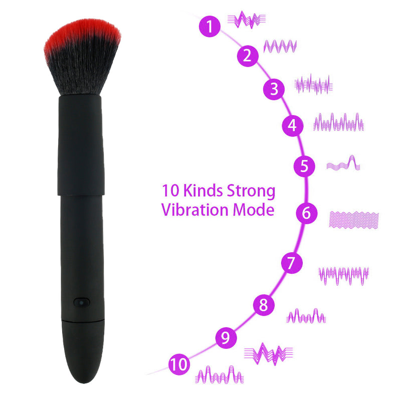 Portable Mini Bullet Vibrator With Makeup Brush