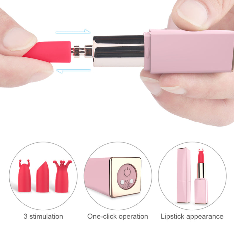 3 Heads Lipstick Mini Vibrator