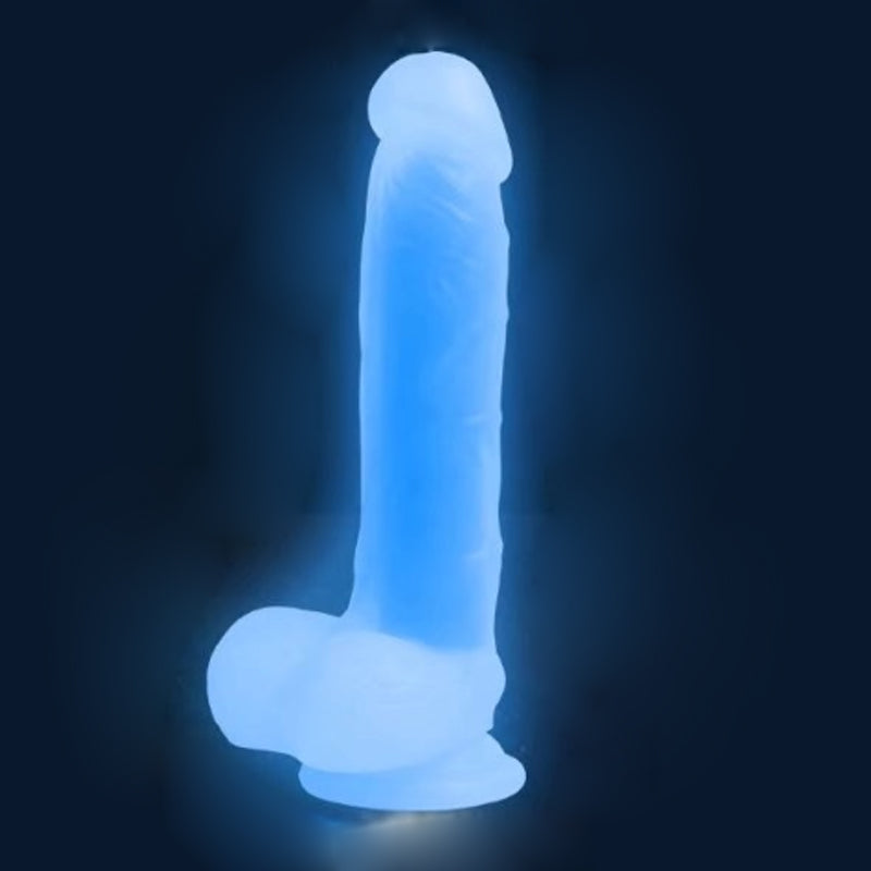 8 Inch Dildo with Suction Cup - Glow in the Dark