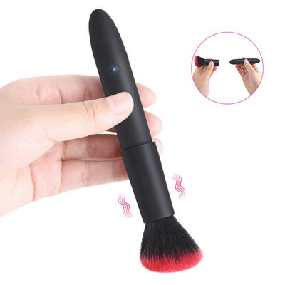 Portable Mini Bullet Vibrator With Makeup Brush