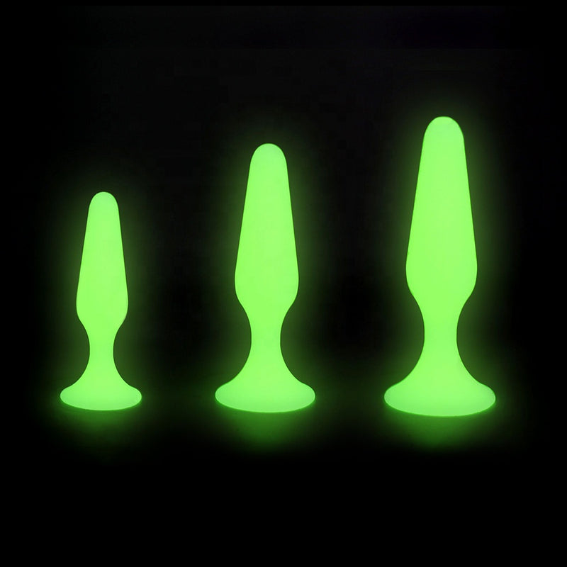 3 Pcs Glow in the Dark Dart-Shaped Anal Plug