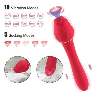 2 in 1 Rose Vibrator Wand