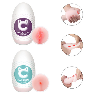 Magic Cat Portable Egg Masturbator - 2 Pcs