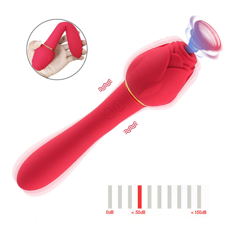 2 in 1 Rose Vibrator Wand