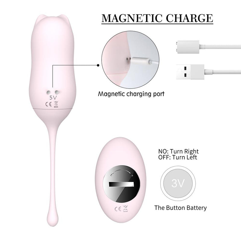 Cute Cat Style Silicone Kegel Ball - Wireless Control