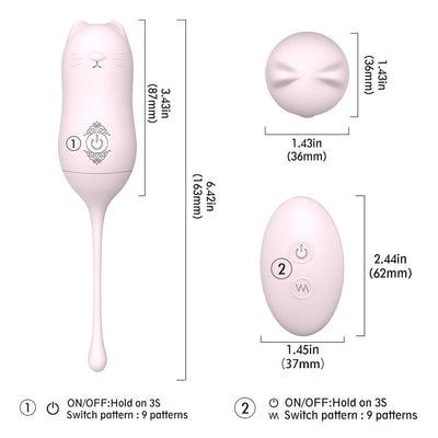 Cute Cat Style Silicone Kegel Ball - Wireless Control